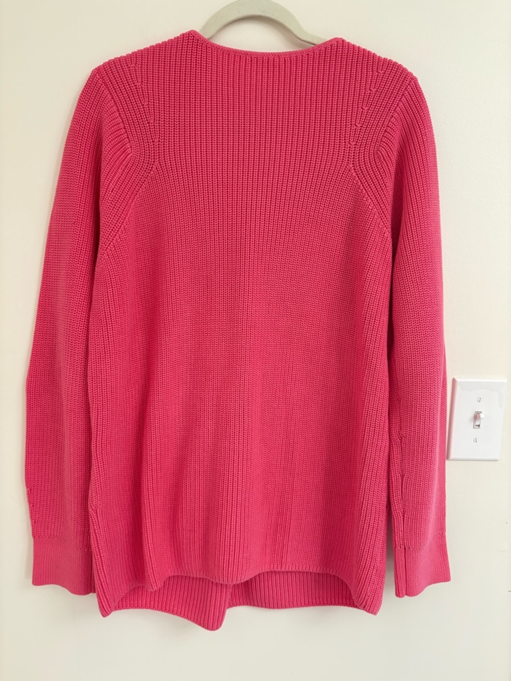 COS pink Fisherman Knit Criss-Cross Sweater minimalist organic cotton L capsule